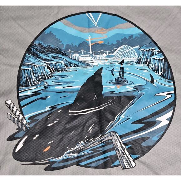 San Jose Sharks Promo Jersey Open Water Hockey Logo Gray Jeff McMillan Mens M - Picture 4 of 11
